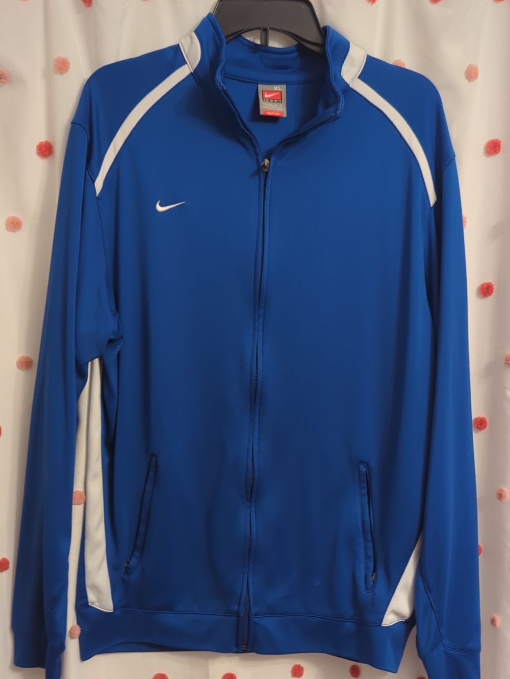 Nike Men’s Royal Blue Full-Zip Performance Jacket with White Accents